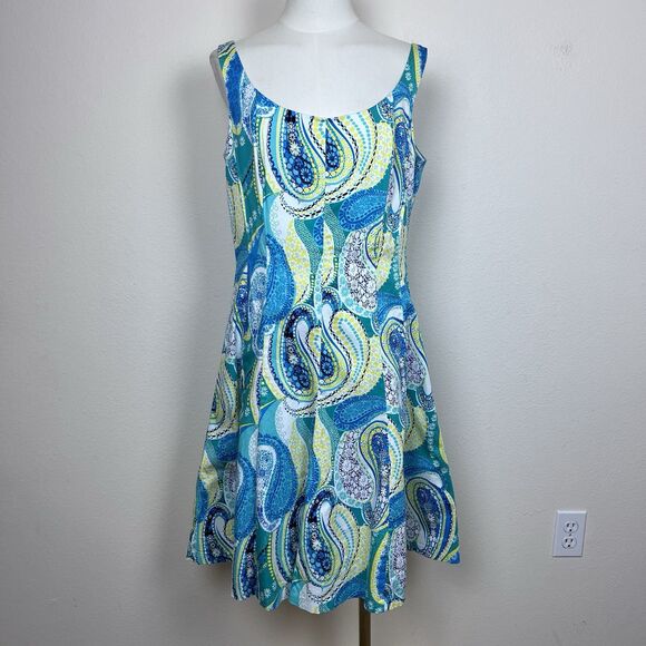 Pappagallo Dresses & Skirts - Pappagallo Dress Womens Twelve Fit and Flare Paisley Sleeveless Party Coastal